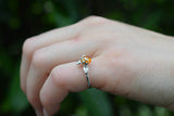 Bague avec ambre en forme de coccinelle