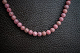 Collier en argent 925 avec perles naturelles de rhodonite