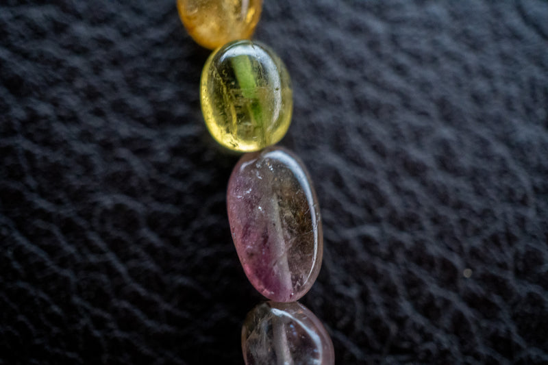 Collier en argent 925 avec perles naturelles de tourmaline