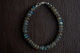 Bracelet avec fermoir en argent 925 avec labradorites naturelles