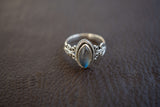 Bague avec labradorite grise en argent 925 en forme de diamant