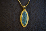 Pendentif avec labradorite grise en argent 925 vermeil