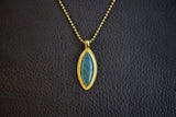 Pendentif avec labradorite grise en argent 925 vermeil