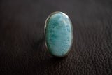 Bague ovale avec larimar