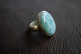 Ovaler Ring mit Larimar