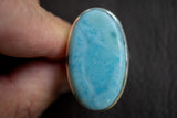 Ovaler Ring mit Larimar