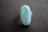 Bague ovale avec larimar ovale