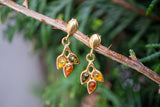 Boucles d'oreilles Ambre Vermeil multicolore