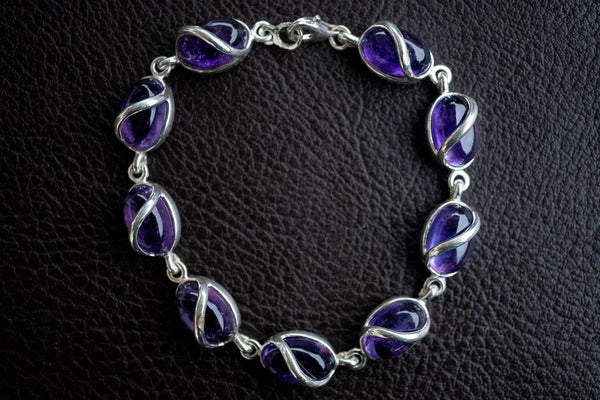 Bracelet avec améthystes en argent 925