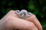 Bague avec opale rose et cubic zirconia