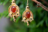 Boucles d'oreilles style indien cornaline