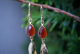 Boucles d'oreilles style indien cornaline