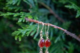 Boucles d'oreilles style indien cornaline