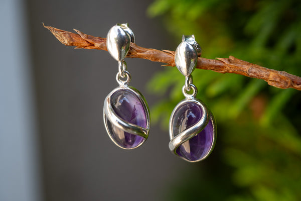 Boucles d'oreilles avec améthystes