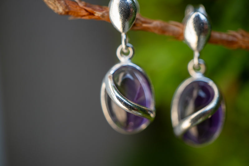 Boucles d'oreilles avec améthystes