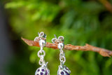 Boucles d'oreilles en améthystes en forme de coccinelles (petit)