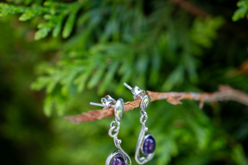 Boucles d'oreilles avec améthystes