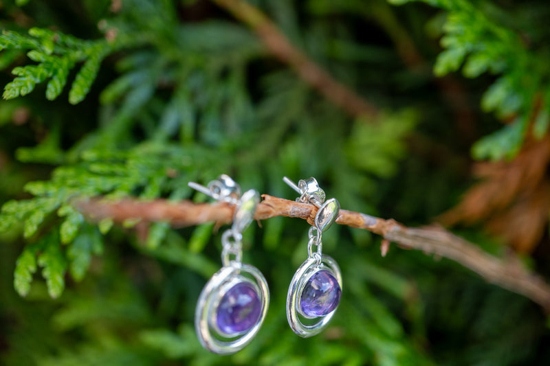 Boucles d'oreilles avec améthystes (petit)