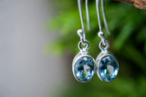 Boucles d'oreilles topaze bleue ovale (petit)