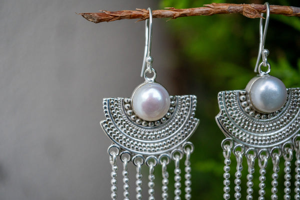 Boucles d'oreilles avec perles