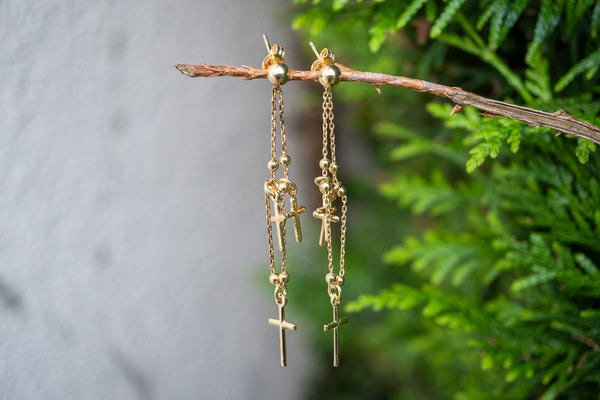 Boucles d'oreilles avec croix