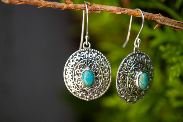 Boucles d'oreilles avec turquoise