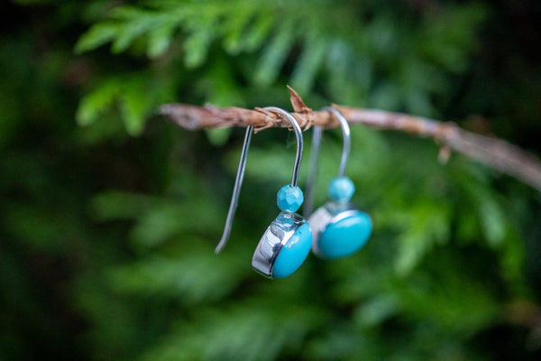 Boucles d'oreilles avec turquoises