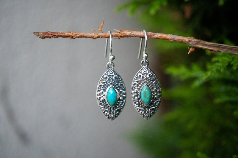 Boucles d'oreilles avec turquoises