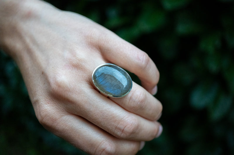 Bague avec labradorite rong