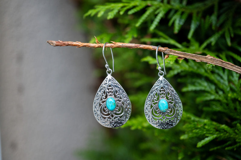 Boucles d'oreilles avec turquoise