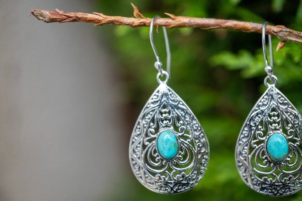 Boucles d'oreilles avec turquoise