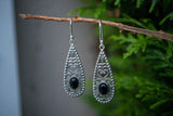 Boucles d'oreilles avec onyx noir