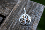 Pendentif arbre de vie avec ambres cognac