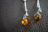 Boucles d'oreilles avec ambres cognacs