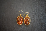 Boucles d'oreilles avec ambres cognac