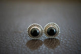 Boucles d'oreilles tige avec onyx noir