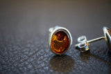 Boucles d'oreilles avec ambres cognac