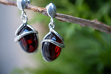 Boucles d'oreilles avec ambres cerises