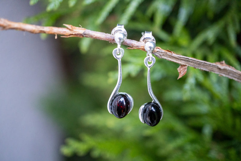 Boucles d'oreilles avec ambres cerises