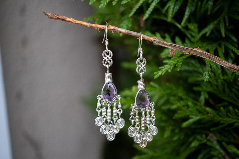 Boucles d'oreilles avec améthystes