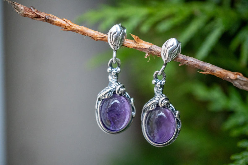 Boucles d'oreilles avec améthystes