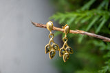 Boucles d'oreilles Ambre Vermeil vert