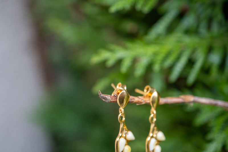 Boucles d'oreilles Ambre Vermeil blanc