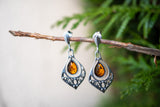 Boucles d'oreilles avec ambre cognac