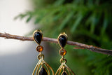 Boucles d'oreilles avec ambres cerises & cognac