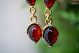 Boucles d'oreilles avec ambre cerise