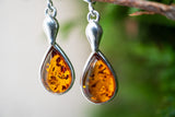 Boucles d'oreilles avec ambres cognac