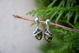 Boucles d'oreilles avec ambres verts