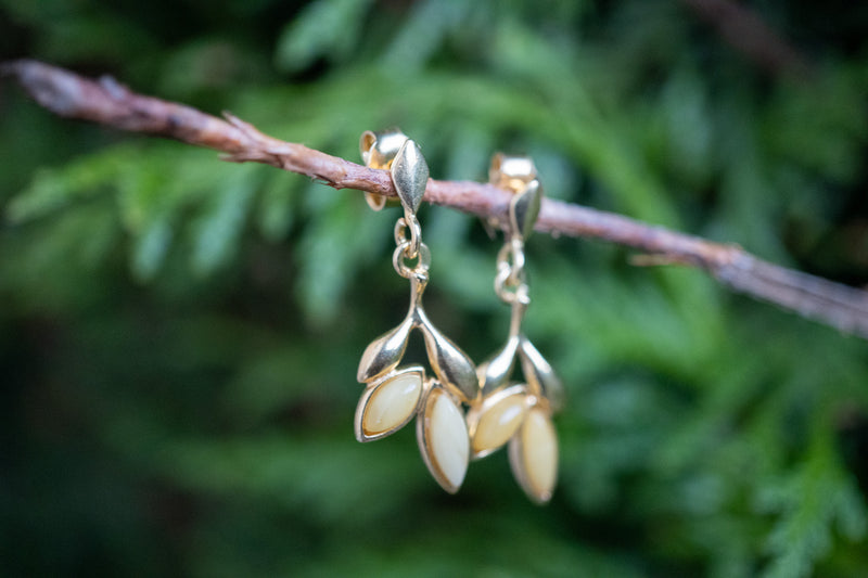 Boucles d'oreilles avec ambres blanc