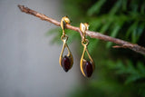 Boucles d'oreilles avec ambre cerise